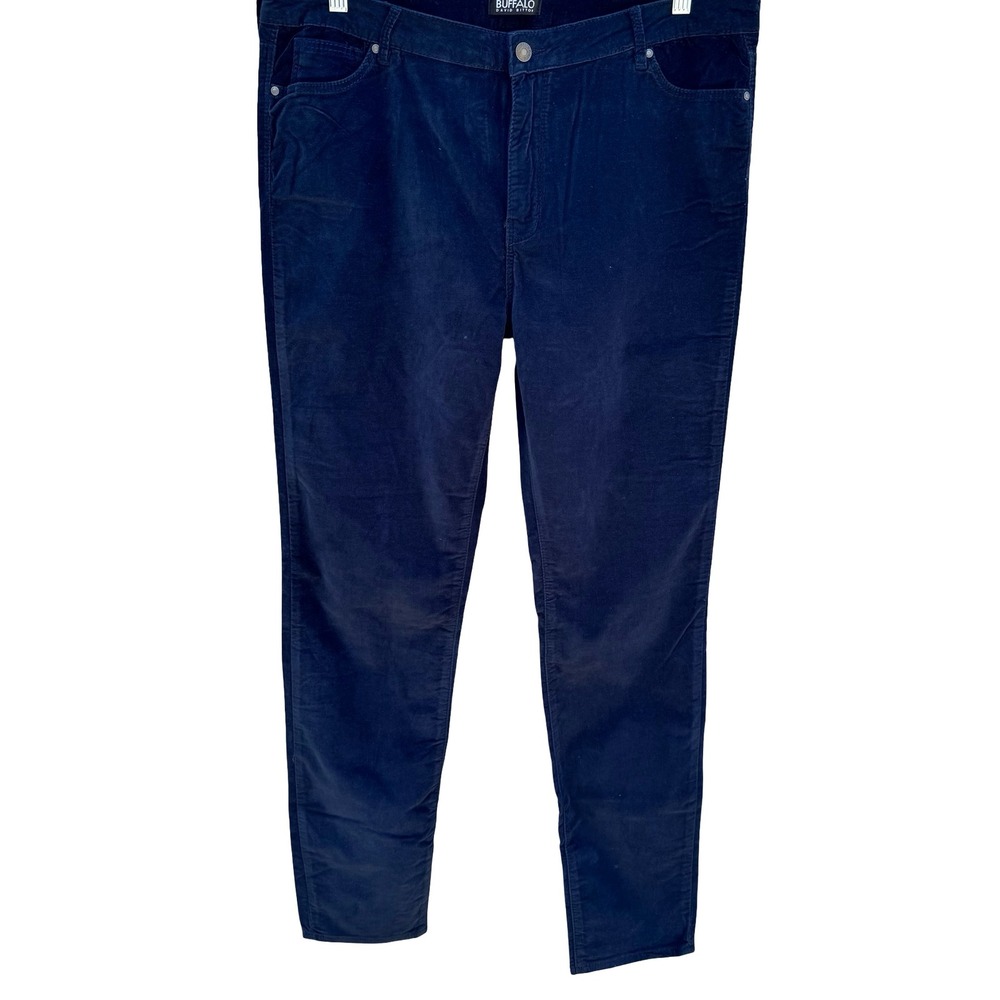 Buffalo David Bitton Mirage Minimalist Velvet Corduroy Stretch Pants Navy 14